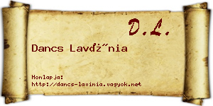 Dancs Lavínia névjegykártya